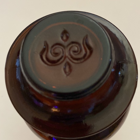 Vintage 1975 Owens Illinois Brown glass apothecary jar, Fleur de Lis apothecary - Picture 3 of 6